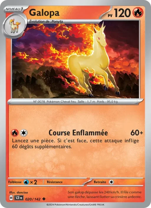 Carte Pokémon Galopa 020/142 Peu Commune Couronne Stellaire