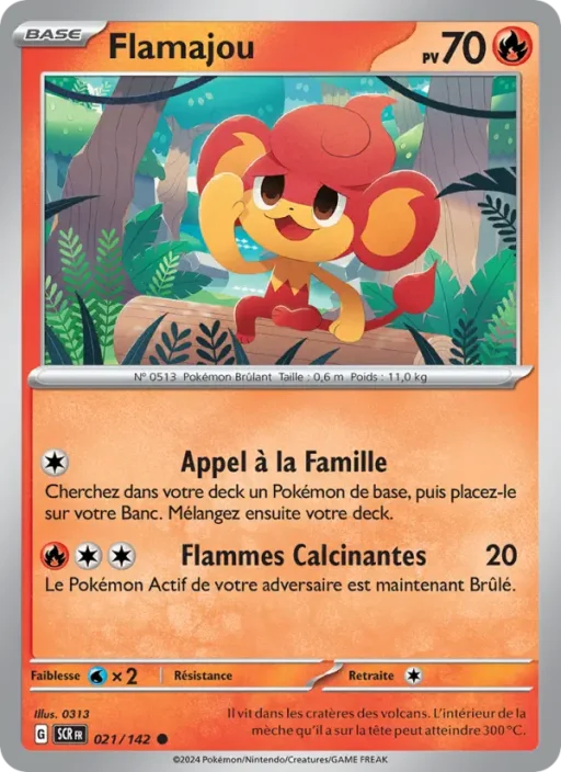 Carte Pokémon Flamajou 021/142 Commune Couronne Stellaire