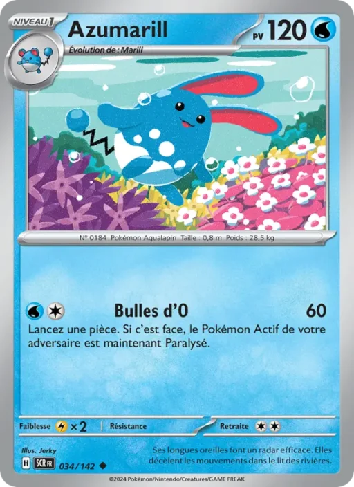 Carte Pokémon Azumarill 034/142 Peu Commune Couronne Stellaire