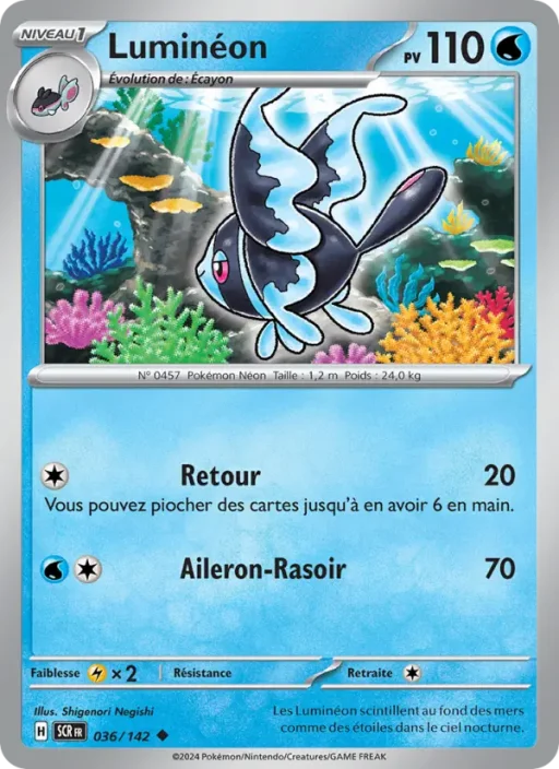 Carte Pokémon Luminéon 036/142 Peu Commune Couronne Stellaire