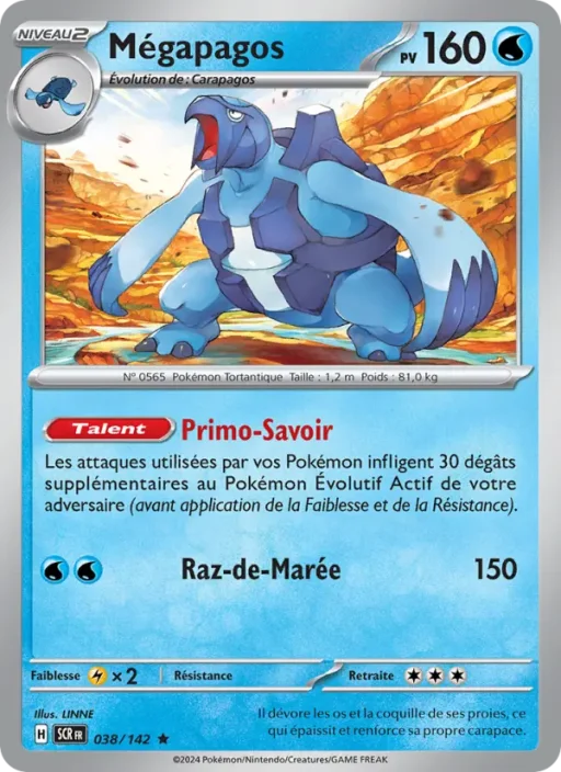 Carte Pokémon Mégapagos 038/142 Rare Couronne Stellaire