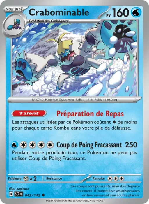 Carte Pokémon Crabominable 042/142 Peu Commune Couronne Stellaire