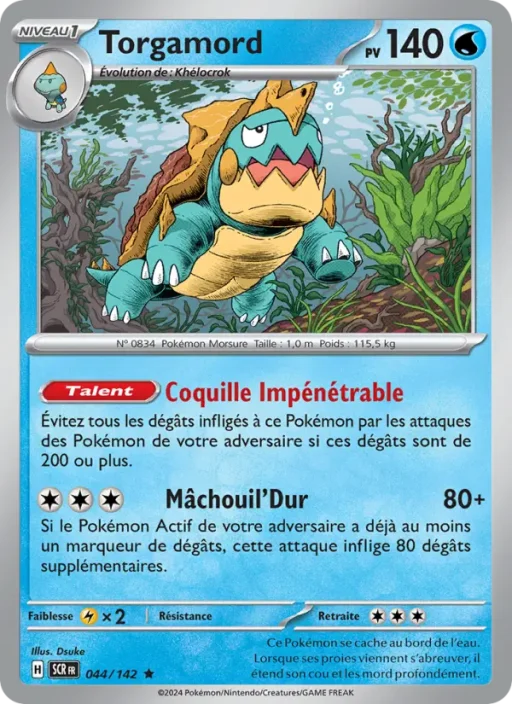Carte Pokémon Torgamord 044/142 Rare Couronne Stellaire