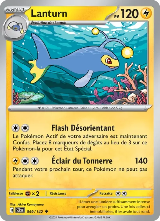 Carte Pokémon Lanturn 049/142 Peu Commune Couronne Stellaire