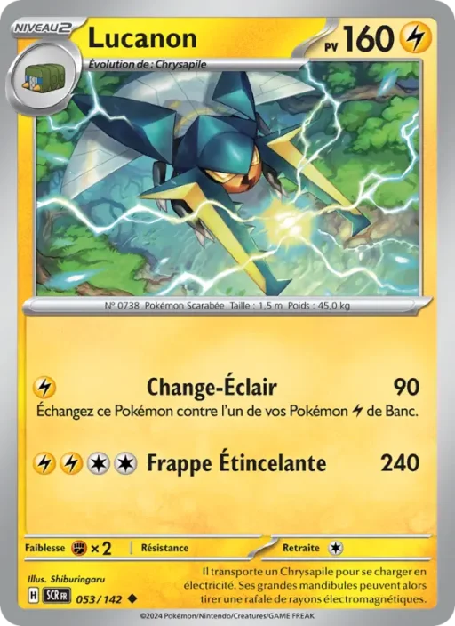 Carte Pokémon Lucanon 053/142 Peu Commune Couronne Stellaire