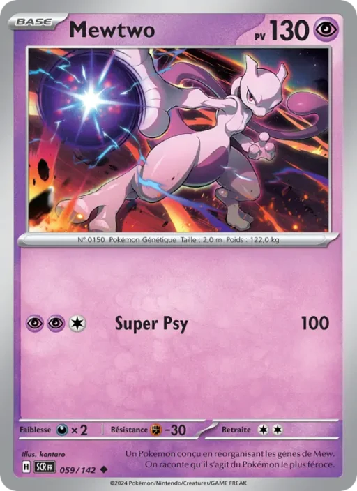 Carte Pokémon Mewtwo 059/142 Peu Commune Couronne Stellaire