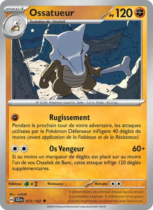 Carte Pokémon Ossatueur 073/142 Peu Commune Couronne Stellaire