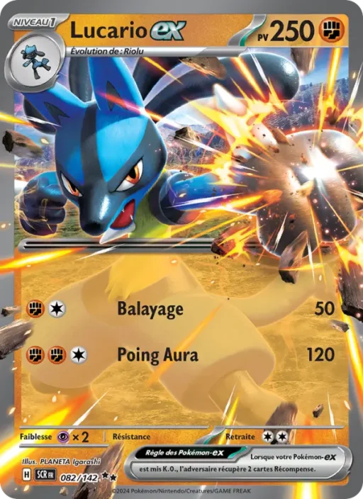 Carte Pokémon Lucario-ex 082/142 Double rare Couronne Stellaire
