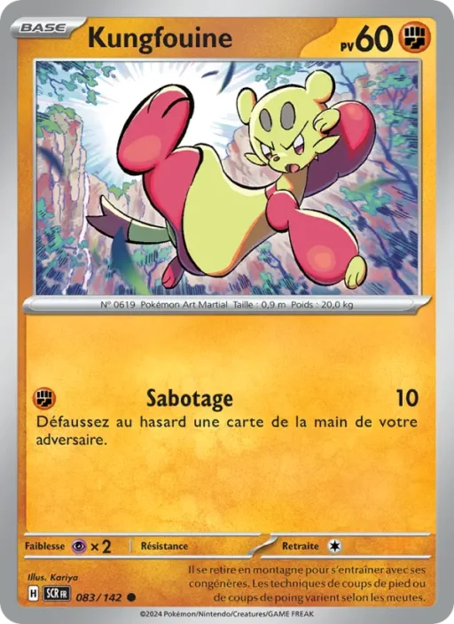 Carte Pokémon Kungfouine 083/142 Commune Couronne Stellaire