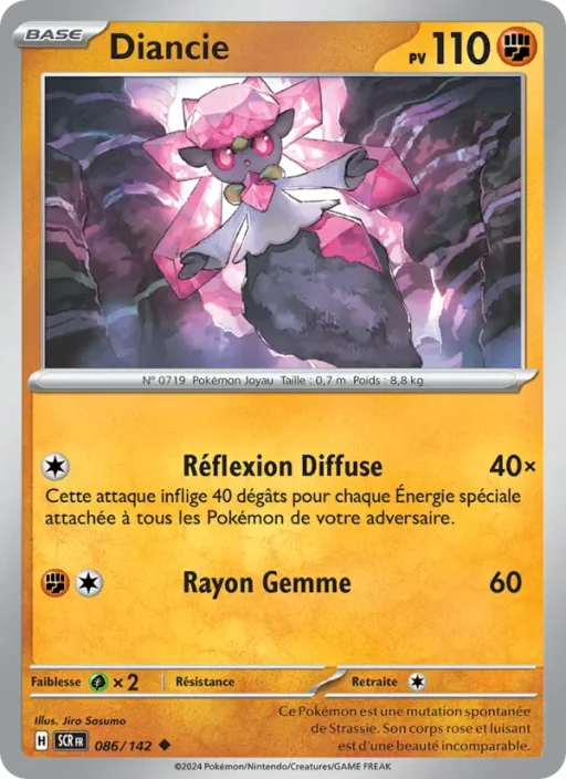 Carte Pokémon Diancie 086/142 Peu Commune Couronne Stellaire