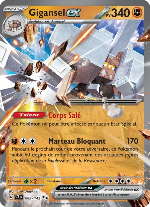 Carte Pokémon Gigansel-ex 089/142 Double rare Couronne Stellaire