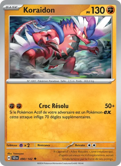 Carte Pokémon Koraidon 090/142 Peu Commune Couronne Stellaire