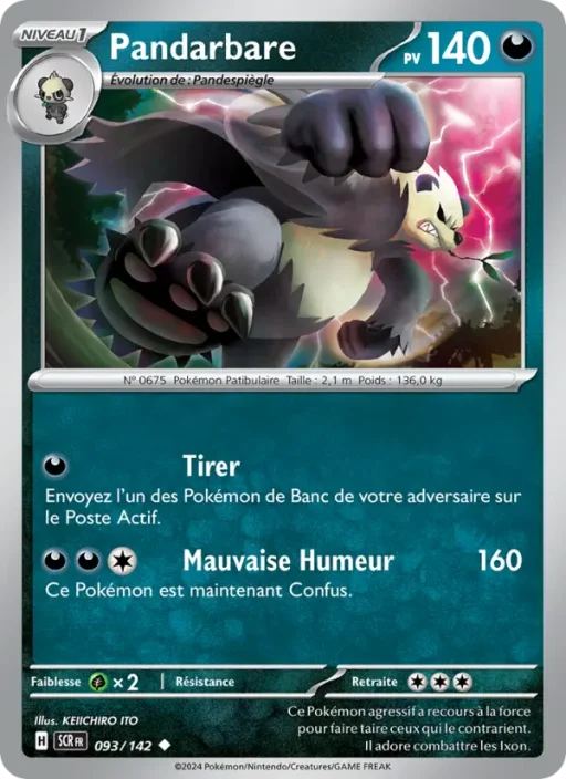 Carte Pokémon Pandarbare 093/142 Peu Commune Couronne Stellaire