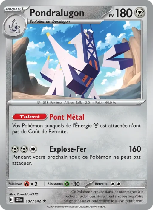 Carte Pokémon Pondralugon 107/142 Rare Couronne Stellaire