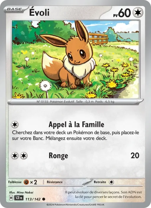 Carte Pokémon Évoli 113/142 Commune Couronne Stellaire