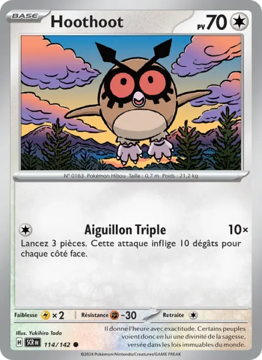 Carte Pokémon Hoothoot 114/142 Commune Couronne Stellaire