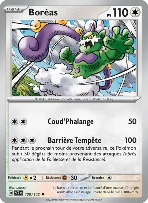 Carte Pokémon Boréas 120/142 Peu Commune Couronne Stellaire