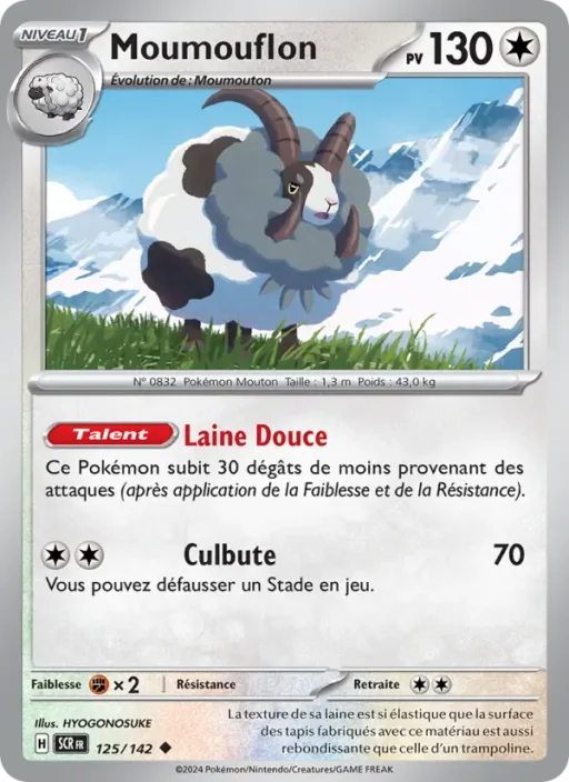 Carte Pokémon Moumouflon 125/142 Peu Commune Couronne Stellaire