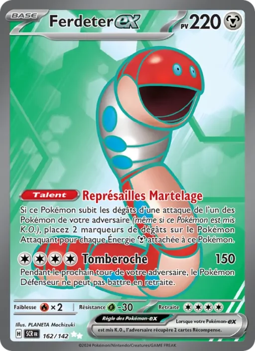 Carte Pokémon Ferdeter-ex 162/142 Ultra Rare Couronne Stellaire