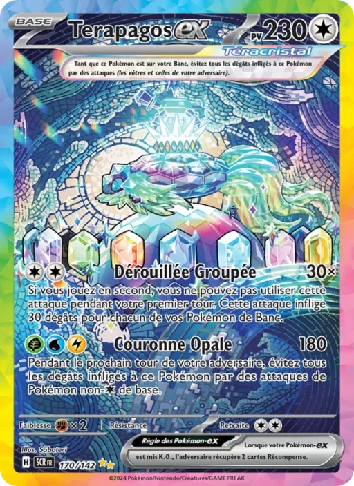 Carte Pokémon Terapagos-ex 170/142 Illustration spéciale rare Couronne Stellaire