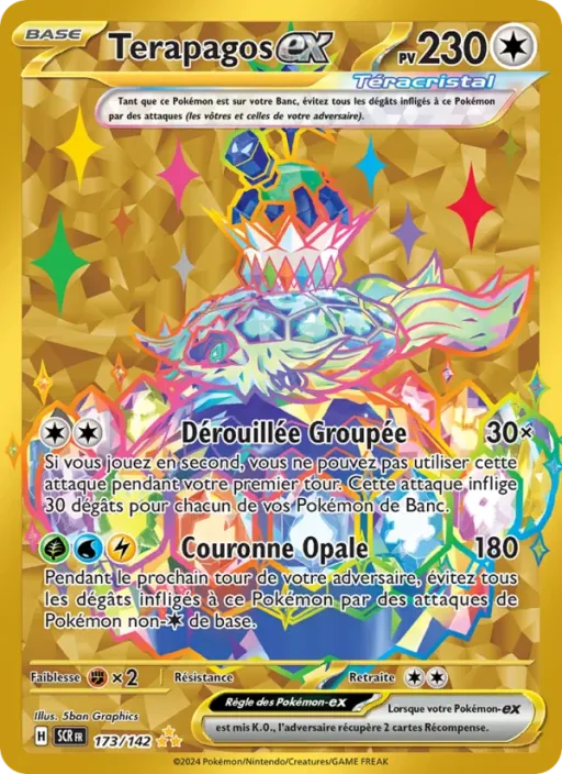 Carte Pokémon Terapagos-ex 173/142 Hyper rare Couronne Stellaire