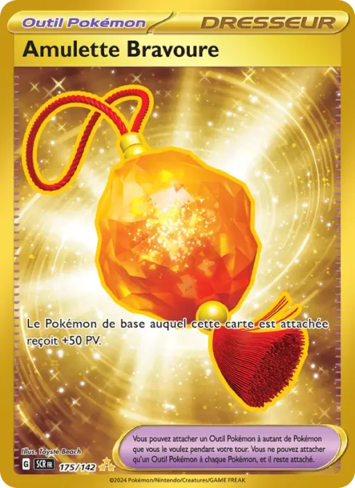 Carte Pokémon Amulette Bravoure 175/142 Hyper rare Couronne Stellaire
