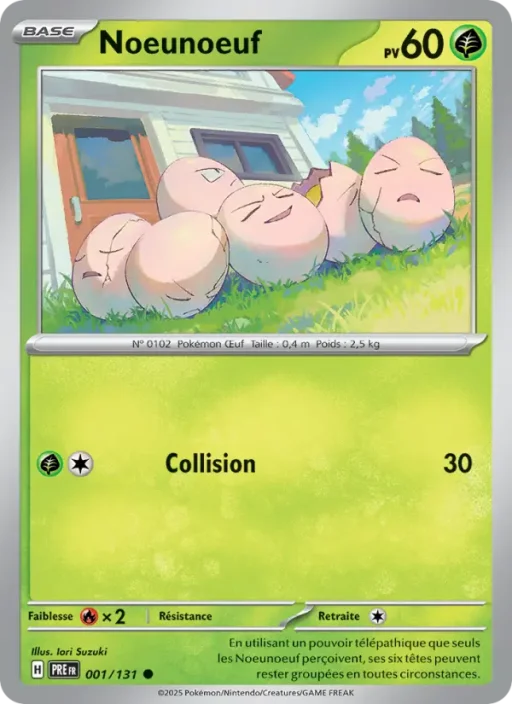 Carte Pokémon Noeunoeuf 001/131 Commune Évolutions Prismatiques