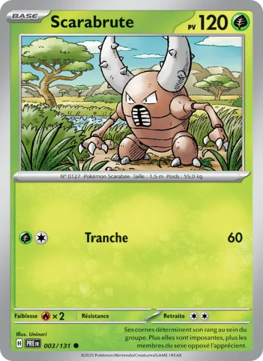 Carte Pokémon Scarabrute 003/131 Commune Évolutions Prismatiques