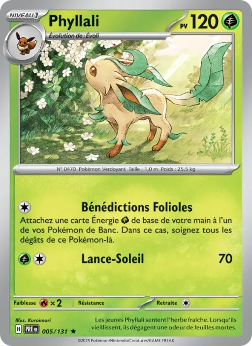 Carte Pokémon Phyllali 005/131 Rare Évolutions Prismatiques