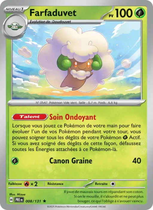 Carte Pokémon Farfaduvet 008/131 Rare Évolutions Prismatiques