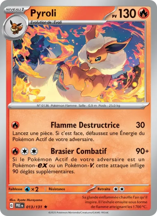 Carte Pokémon Pyroli 013/131 Rare Évolutions Prismatiques