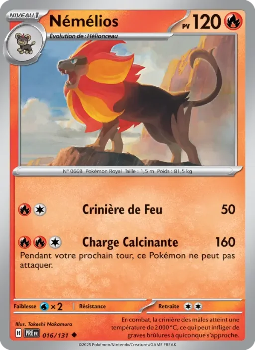 Carte Pokémon Némélios 016/131 Peu Commune Évolutions Prismatiques