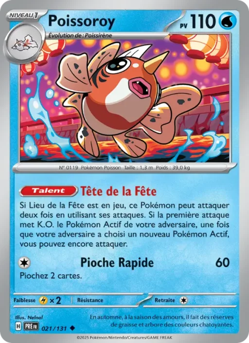 Carte Pokémon Poissoroy 021/131 Peu Commune Évolutions Prismatiques