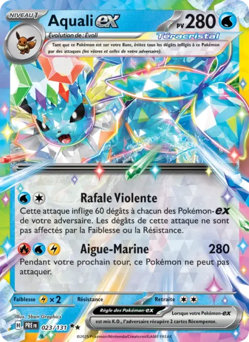 Carte Pokémon Aquali-ex 023/131 Double rare Évolutions Prismatiques
