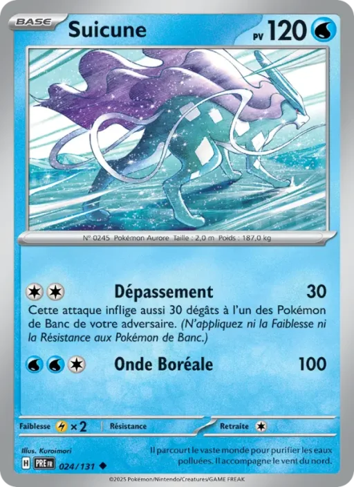 Carte Pokémon Suicune 024/131 Peu Commune Évolutions Prismatiques