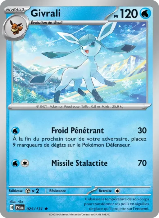 Carte Pokémon Givrali 025/131 Rare Évolutions Prismatiques