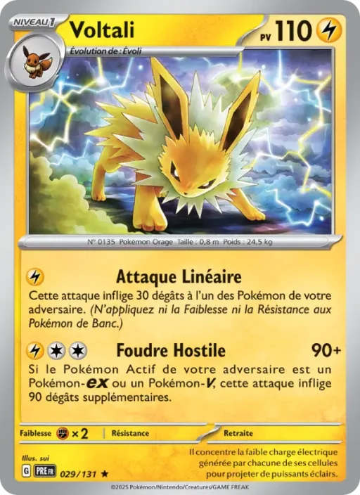 Carte Pokémon Voltali 029/131 Rare Évolutions Prismatiques