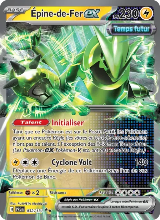 Carte Pokémon Épine-de-Fer-ex 032/131 Double rare Évolutions Prismatiques