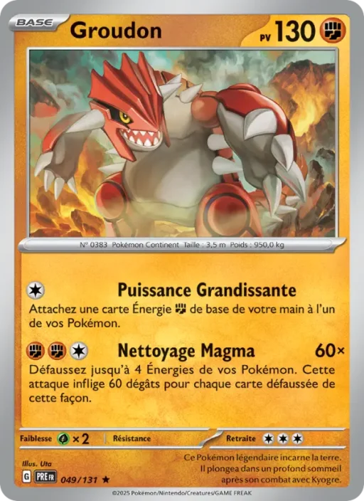 Carte Pokémon Groudon 049/131 Rare Évolutions Prismatiques