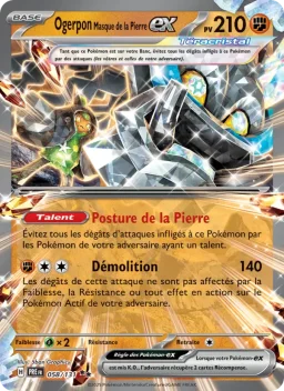 Carte Pokemon Ogerpon Masque de la Pierre-ex #058