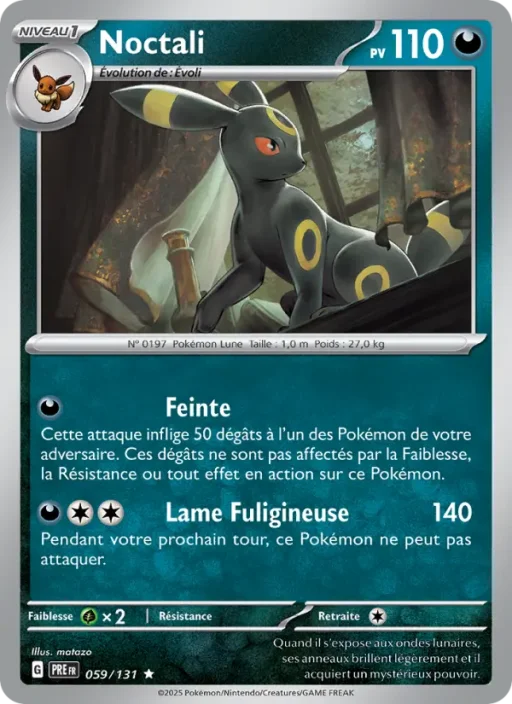 Carte Pokémon Noctali 059/131 Rare Évolutions Prismatiques