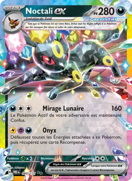 Carte Pokémon Noctali-ex 060/131 Double rare Évolutions Prismatiques