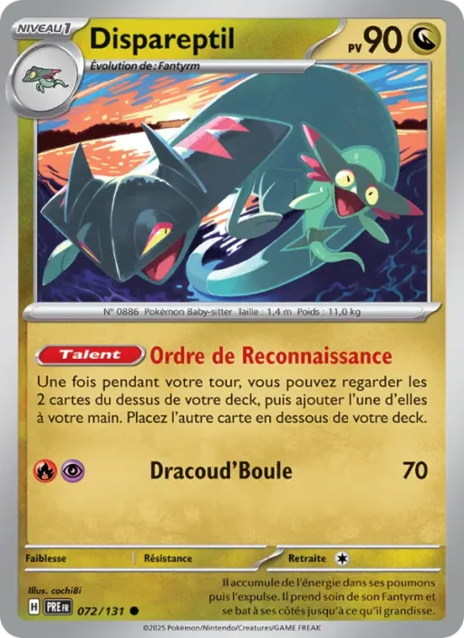 Carte Pokémon Dispareptil 072/131 Commune Évolutions Prismatiques