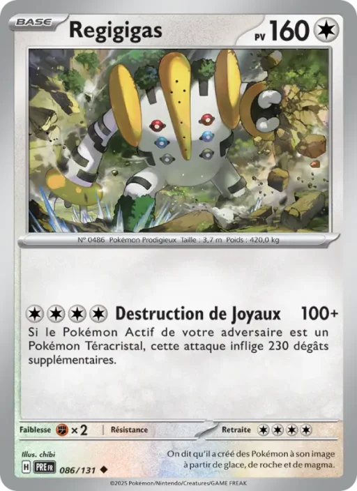 Carte Pokémon Regigigas 086/131 Peu Commune Évolutions Prismatiques