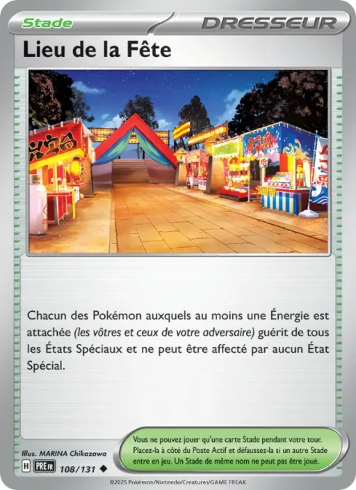 Carte Pokémon Lieu de la Fête 108/131 Peu Commune Évolutions Prismatiques