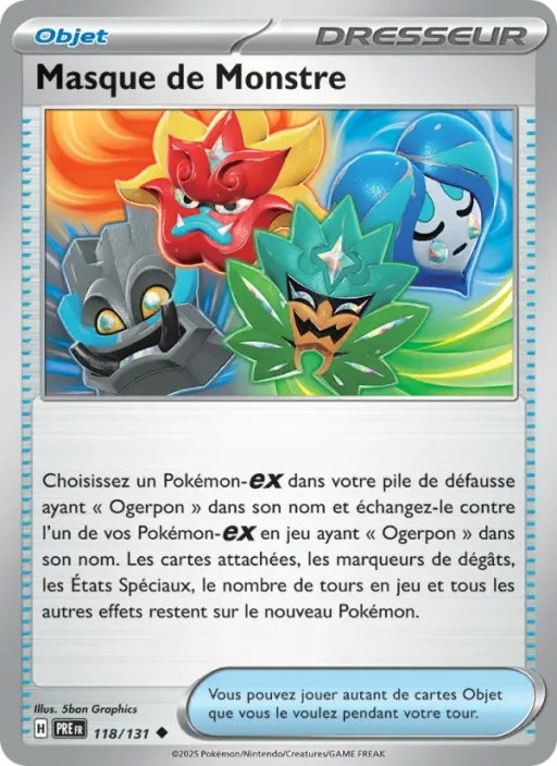 Carte Pokémon Masque de Monstre 118/131 Peu Commune Évolutions Prismatiques