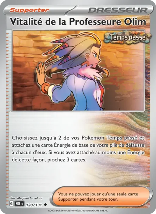 Carte Pokémon Vitalité de la Professeure Olim 120/131 Peu Commune Évolutions Prismatiques