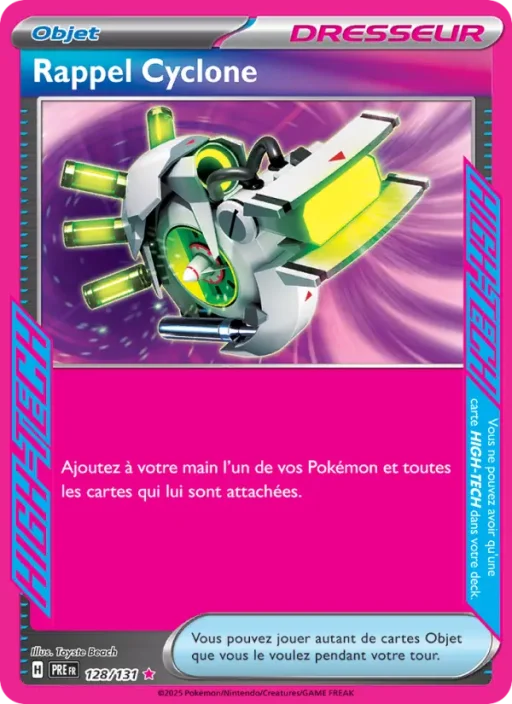 Carte Pokémon Rappel Cyclone 128/131 HIGH-TECG rare Évolutions Prismatiques