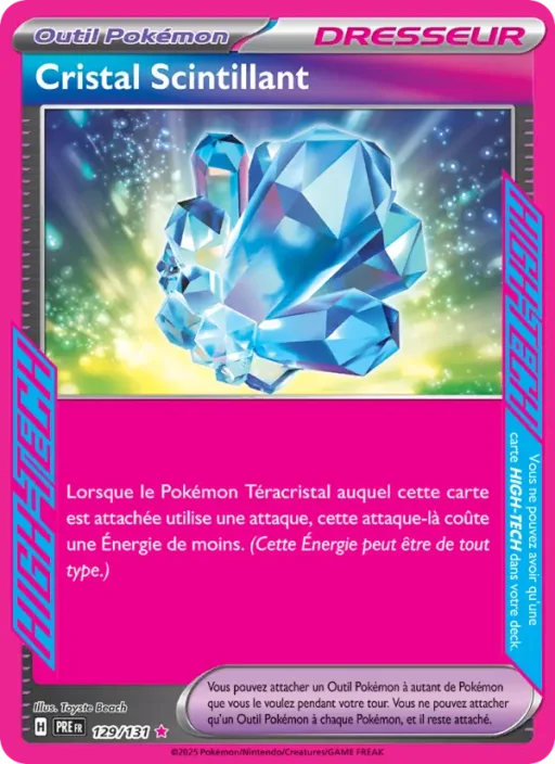 Carte Pokémon Cristal Scintillant 129/131 HIGH-TECG rare Évolutions Prismatiques