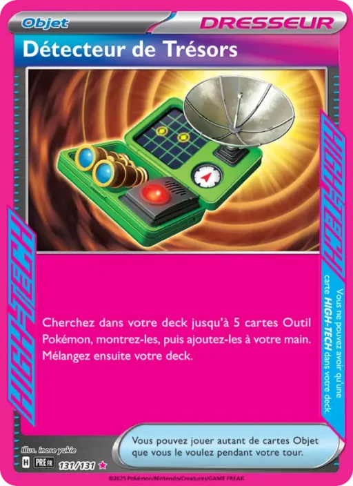 Carte Pokémon Détecteur de Trésors 131/131 HIGH-TECG rare Évolutions Prismatiques